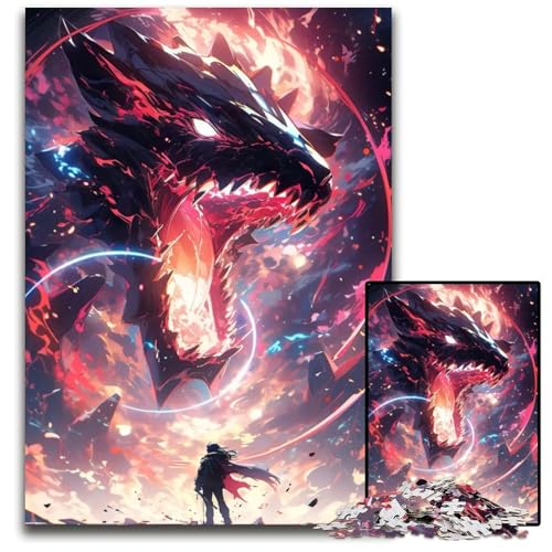 Danger of Dragons AnimePuzzles 1000 Teile für Erwachsene Unmögliche Puzzles für Erwachsene Anspruchsvolles Denkspiel für Teenager Spaß für den Familienspieleabend 1000 Teile (75 x 50 cm) von CXUOSADIP