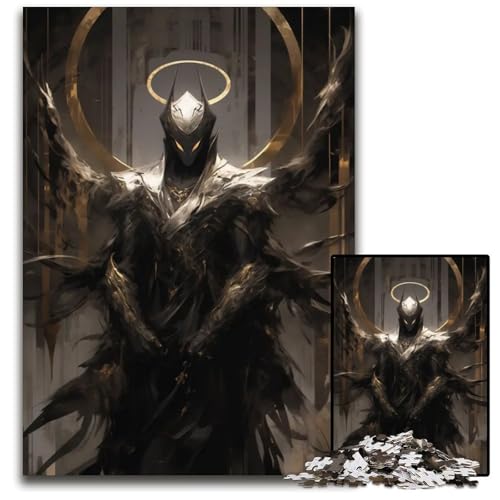 Dark Angel Puzzles 1000 Teile für Erwachsene Schwierige Puzzles für Erwachsene Geburtstagsgeschenkidee Herausforderndes Denkspiel 1000 Teile (38 x 26 cm) von CXUOSADIP