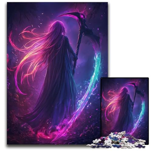 Dark Fantasy Reaper Puzzles für Erwachsene 1000 anspruchsvolle Puzzles für Teenager Familienspaß DIYDenkspiel Geschenk 1000 Teile (38 x 26 cm) von CXUOSADIP