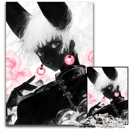 Demon Bunny 1000teiliges Puzzle für Erwachsene Unmögliches Puzzle für Erwachsene Spaß für zu Hause Aktivitäten Geburtstagsgeschenk Reisegeschenke 1000 Teile (38 x 26 cm) von CXUOSADIP