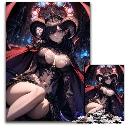 Demon Queen Anime Art PCPuzzle für Erwachsene Holzpuzzle für Heimdekoration ideales Weihnachts und Neujahrsgeschenk für Teenager 1000 Teile (38 x 26 cm) von CXUOSADIP