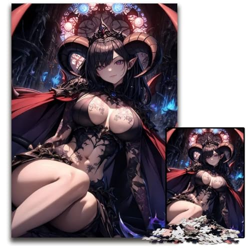 Demon Queen Anime Art Puzzle 1000 Teile Puzzle pädagogisches Denkspiel künstlerische HeimbüroDekoration ab 14 Jahren 1000 Teile (75 x 50 cm) von CXUOSADIP