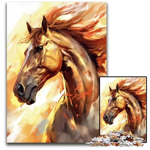 Der Geist des Pferdes Puzzles für 1000 Papierteile Anspruchsvolles Denkspiel für Teenager Spaß am Familienspielabend 1000 Teile (38 x 26 cm) von CXUOSADIP