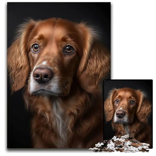 Dog AI Generative1000teiliges Puzzle für Erwachsene Holzpuzzle Geburtstagsgeschenkidee anspruchsvolles Denkspiel 1000 Teile (75 x 50 cm) von CXUOSADIP
