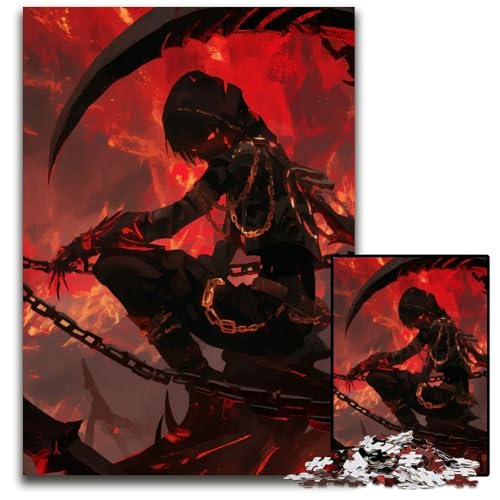 Dunkle Figur mit KettenPuzzle 1000 Teile für Erwachsene Puzzle für Erwachsene Heimaktivität für Feiertage Geburtstage und Familienspieleabende 1000 Teile (38 x 26 cm) von CXUOSADIP