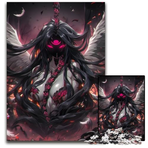 Dunkler Engel mit Flügeln Puzzle 1000 Teile für Erwachsene Holzpuzzle für Erwachsene anspruchsvolles Denkspiel für Teenager Spaß für den Familienspieleabend 1000 Teile (75 x 50 cm) von CXUOSADIP