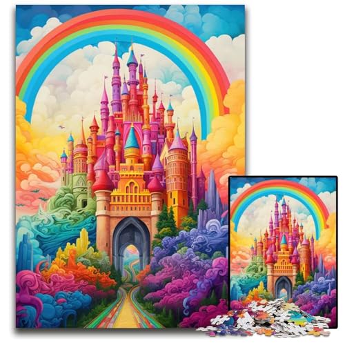 EIN RegenbogenMärchenPuzzle 1000 Teile Holzpuzzle ideal für Verliebte perfektes Weihnachts Neujahrs und Valentinstagsgeschenk 1000 Teile (38 x 26 cm) von CXUOSADIP