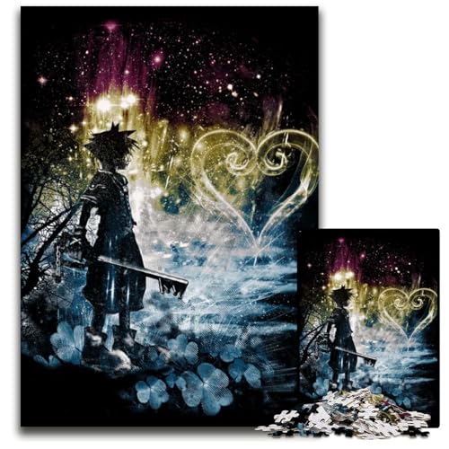 EIN Weg zum Herzen 14teiliges Puzzle aus Holz Spiel für Erwachsene Geschenk interaktives Familienspiel Denksportaufgabe 1000 Teile (38 x 26 cm) von CXUOSADIP