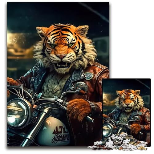 EIN anthropomorpher Tiger 1000teiliges Puzzle für Erwachsene Holzpuzzle für Teenager und Familien perfekte DIYDekoration und knifflige Herausforderung 1000 Teile (75 x 50 cm) von CXUOSADIP