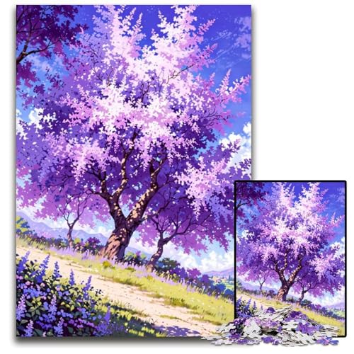 EIN blühender Fliederbaum 1000teiliges Puzzle für Erwachsene Puzzle Denksportaufgabe Spiel für Erwachsene interaktive Familienaktivität 1000 Teile (38 x 26 cm) von CXUOSADIP