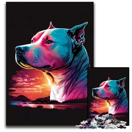 EIN farbenfrohes PitbullPuzzle aus Holz 1000 Teile Spiel für Erwachsene interaktives Familienspiel Denksportaufgabe 38 x 26 cm EIN farbenfrohes PitbullPuzzle aus Holz 1000 Teile Spiel für Erwachsene interaktives Familienspiel Denksportaufgabe 38 x 26 cm von CXUOSADIP