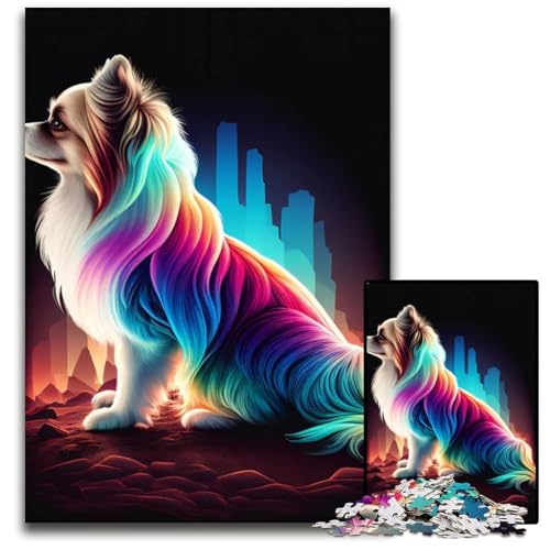 EIN farbenfrohes YorkshireHundePuzzle für Erwachsene 1000teiliges Holzpuzzle Familienaktivität DIY Heimdekoration 1000 PCS (75 x 50 cm) von CXUOSADIP