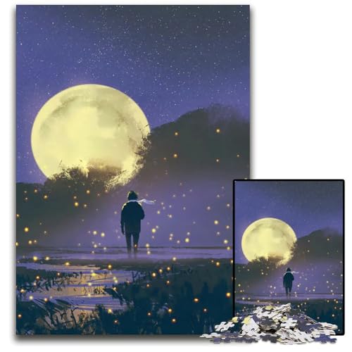 EIN nächtlicher Spaziergang im Freien Puzzle für Erwachsene 1000 Puzzles interaktives Familienspiel GehirnHerausforderung Lernspielzeug 1000 Teile (38 x 26 cm) von CXUOSADIP