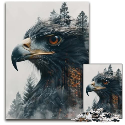 EagleJigsaw Puzzles 1000 Teile für Erwachsene Holzpuzzles für Erwachsene anspruchsvolles Denkspiel für Teenager Spaß für den Familienspieleabend 1000 Teile (75 x 50 cm) von CXUOSADIP