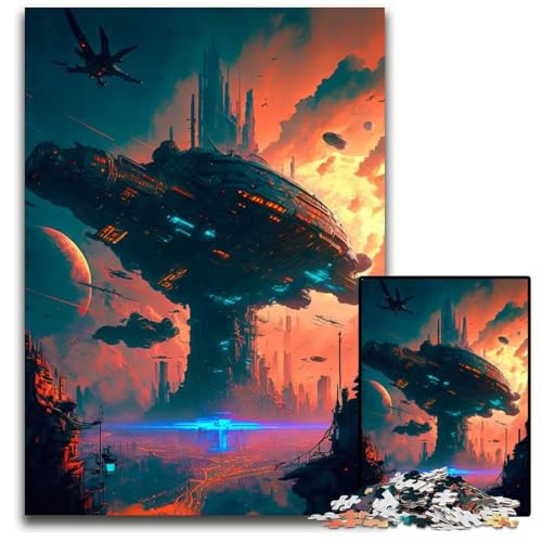 Eine Stadt von Morgen Puzzles für Erwachsene 1000 Puzzles Interaktives Familienspiel GehirnHerausforderung Lernspielzeug 1000 Teile (75 x 50 cm) von CXUOSADIP