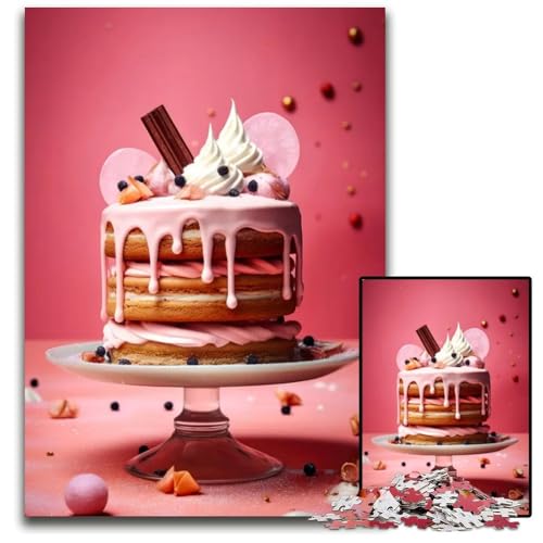 Eine Welt voller Süßigkeiten Kuchen 1000teiliges Puzzle für Erwachsene Holzpuzzle für Teenager und Familien perfekte DIYDekoration und knifflige Herausforderung 1000 Teile (38 x 26 cm) von CXUOSADIP