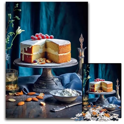 Eine Welt voller Süßigkeiten Kuchen 1000teiliges Puzzle für Erwachsene Holzpuzzle für Teenager und Familien perfekte DIYDekoration und knifflige Herausforderung 1000 Teile (75 x 50 cm) von CXUOSADIP