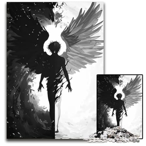 Engel und Dämon 1000teiliges Puzzle für Erwachsene anspruchsvolle Puzzles Denksportaufgabe interaktives Familienspiel geeignet für Kinder ab 14 Jahren 1000 Teile (75 x 50 cm) von CXUOSADIP