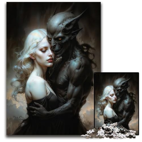 Engel und DämonenPuzzle für Erwachsene 1000 Puzzles interaktives Familienspiel GehirnHerausforderung Lernspielzeug 1000 Teile (38 x 26 cm) von CXUOSADIP