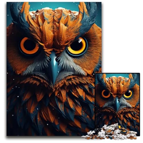 EulenMagiePuzzle 1000 Teile für Erwachsene Papierpuzzle für Erwachsene anspruchsvolles Denkspiel für Teenager Spaß für den Familienspielabend 1000 Teile (38 x 26 cm) von CXUOSADIP