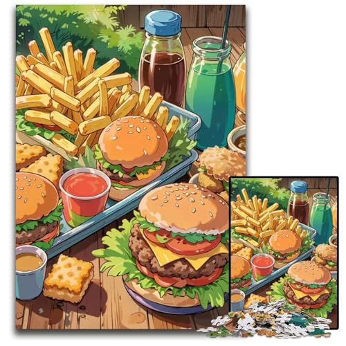 FastFoodPuzzle im AnimeStil 1000 Teile Puzzle pädagogisches Denkspiel künstlerische HeimbüroDekoration ab 14 Jahren 1000 Teile (38 x 26 cm) von CXUOSADIP