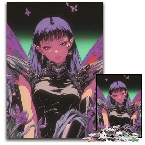 FeenmädchenPuzzle 1000 Teile unmögliches Puzzle für Erwachsene Lernspielzeug für Teenager HeimbüroDekor 1000 Teile (75 x 50 cm) von CXUOSADIP