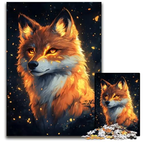Feuriges Wolfsporträt 1000teiliges Puzzle anspruchsvolles Rätsel Denksportspiel für Teenager 1000 Teile (75 x 50 cm) von CXUOSADIP