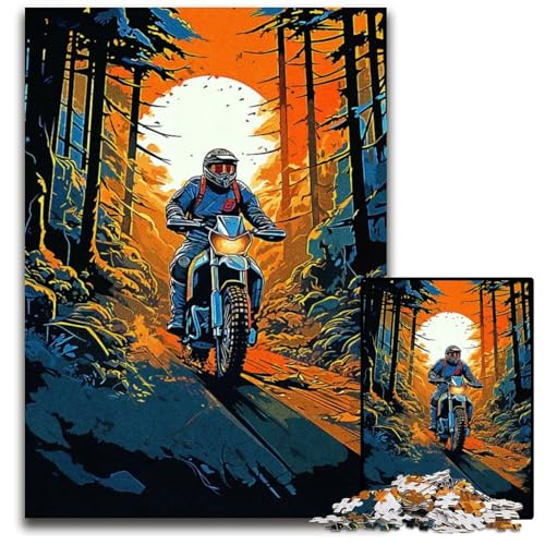 Forest Rides Puzzle 1000 Teile für Erwachsene Holzpuzzle für Erwachsene anspruchsvolles Denkspiel für Teenager Spaß für den Familienspielabend 1000 Teile (75 x 50 cm) von CXUOSADIP