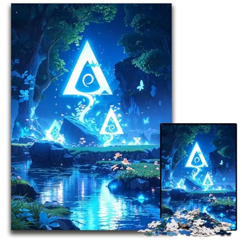 Forest Runes 1000teiliges Puzzle für Erwachsene anspruchsvolles Denkspiel für Teenager Spaß für den Familienspielabend 1000 Teile (38 x 26 cm) von CXUOSADIP
