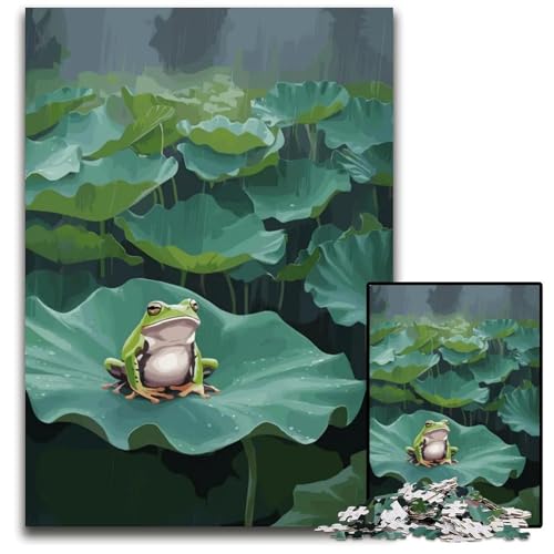 Frosch auf Seerosenblatt 1000teiliges Puzzle für Erwachsene Puzzle für Erwachsene Geburtstage und Feiertage 1000 Teile (75 x 50 cm) von CXUOSADIP