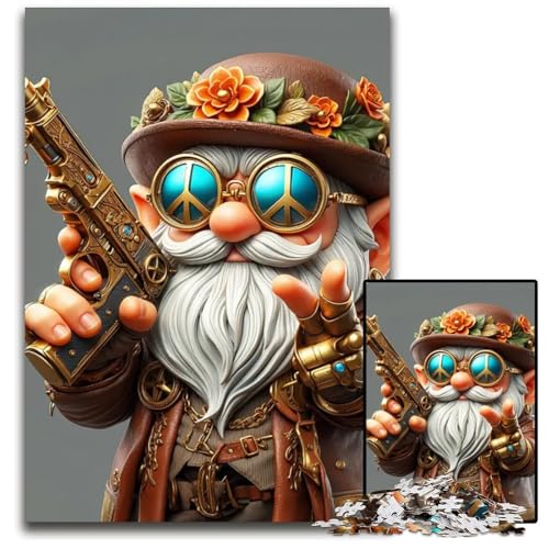 GNOME Gunslinger 1000teiliges PuzzleGeschenk unmögliche Puzzles für Erwachsene interaktives Familienspiel Familienaktivitätsspiel 1000 Teile (75 x 50 cm) von CXUOSADIP