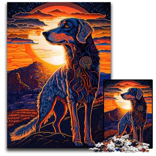 Golden Retriever Style 14 1000teiliges Puzzle für Erwachsene Papierpuzzle Geburtstagsgeschenkidee anspruchsvolles Denkspiel 1000 Teile (38 x 26 cm) von CXUOSADIP