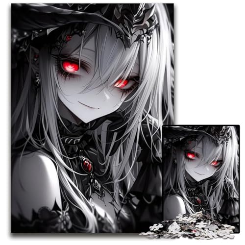 Grey Death Gothic Girl14 Puzzle 1000 Teile Unmögliches Puzzle für Erwachsene Lernspielzeug für Teenager HeimbüroDekor 1000 Teile (38 x 26 cm) von CXUOSADIP