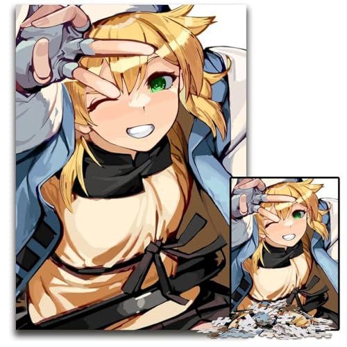 Guilty Gear 1000teiliges Puzzle aus Holz Puzzles für Erwachsene anspruchsvolle Denksportaufgabe Familienaktivität Heimdekoration 1000 Teile (38 x 26 cm) von CXUOSADIP