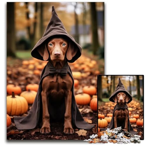 Halloween Vizsla 1000teiliges Puzzle für Erwachsene für Teenager Teenager ideales Geburtstags 1000 Teile (75 x 50 cm) von CXUOSADIP