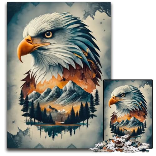 Hawk Art Puzzle 1000 Teile anspruchsvolle Puzzles interaktives Familienspiel GehirnHerausforderung Lernspielzeug 1000 Teile (75 x 50 cm) von CXUOSADIP