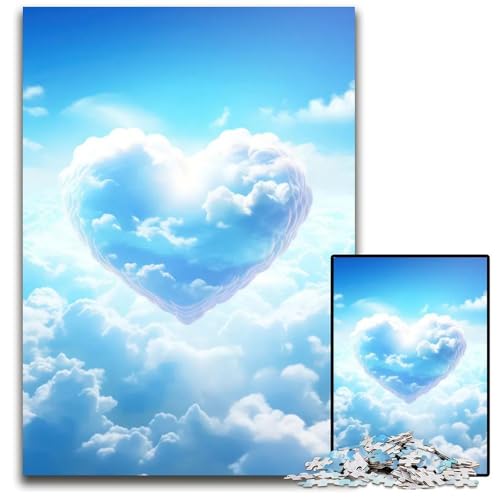 Heavenly Heart Puzzle 1000 Teile für Erwachsene Holzpuzzle Geburtstage Feiertage am besten für Weihnachten 1000 Teile (75 x 50 cm) von CXUOSADIP