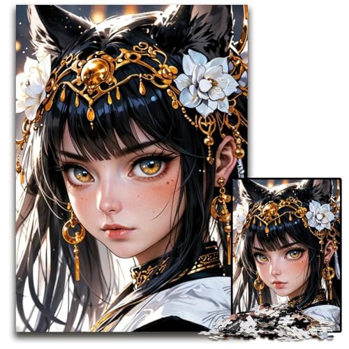 Himmlische NekomataKaiserinPuzzles 1000 Teile für Erwachsene Unmögliche Puzzles für Erwachsene Anspruchsvolles Denkspiel für Teenager Spaß am Familienspieleabend 1000 Teile (75 x 50 cm) von CXUOSADIP