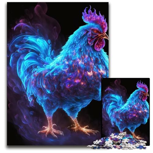 HühnerPuzzle bunt 1000 Teile für Erwachsene schwierige Puzzles für Erwachsene perfekt für Heimdekoration Geburtstage Feiertage und Geschenke 1000 Teile (75 x 50 cm) von CXUOSADIP