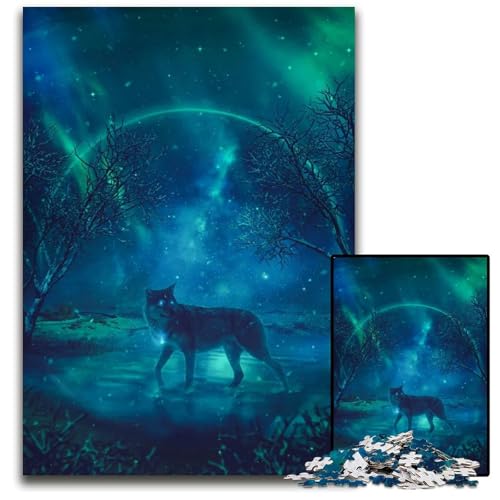 Immortal Wolf 1000teiliges Puzzle für Erwachsene Holzpuzzle Geburtstagsgeschenkidee anspruchsvolles Denkspiel 1000 Teile (75 x 50 cm) von CXUOSADIP
