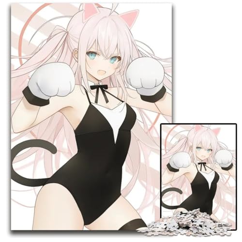 KatzenMädchenBoxerPuzzle 1000 Teile für Erwachsene Unmögliche Puzzles für Erwachsene Anspruchsvolles Denkspiel für Teenager Spaß am Familienspieleabend 1000 Teile (38 x 26 cm) von CXUOSADIP