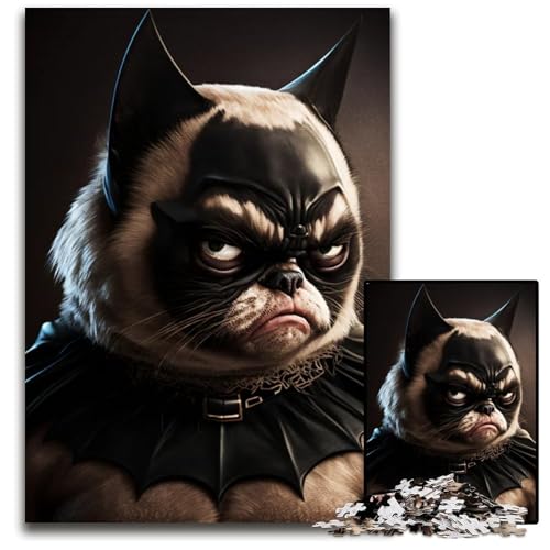 KatzenMemesPuzzle 1000 Teile für Erwachsene Holzpuzzle Geburtstage Feiertage am besten für Weihnachten 1000 Teile (75 x 50 cm) von CXUOSADIP