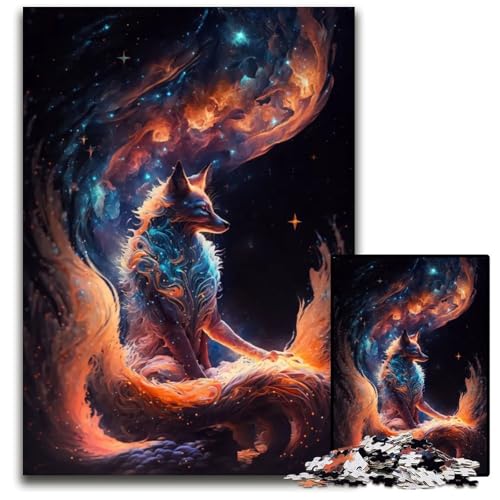Kurama EIN neunschwänziger Fuchs Puzzle mit 1000 Teilen für Erwachsene schwierige Puzzles für Erwachsene Geburtstagsgeschenkidee anspruchsvolles Denkspiel 1000 Teile (75 x 50 cm) von CXUOSADIP