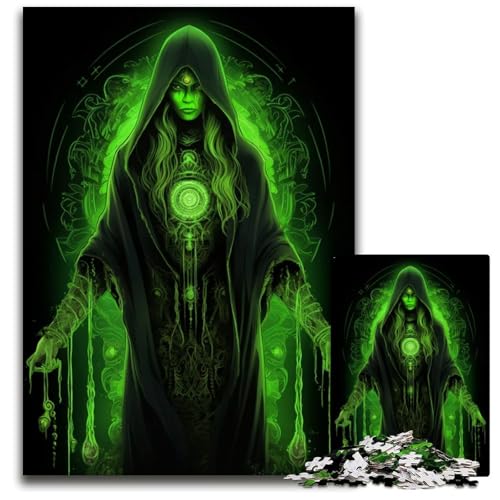 Lady Necromancer 1000teiliges Puzzle für Erwachsene Papierpuzzle Geburtstagsgeschenkidee anspruchsvolles Denkspiel 1000 Teile (38 x 26 cm) von CXUOSADIP