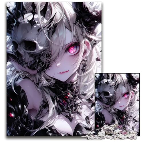 Lady of Death Skulls14 Puzzles für Erwachsene 1000 Holzpuzzles für Heimdekoration Gehirntraining 1000 Teile (38 x 26 cm) von CXUOSADIP