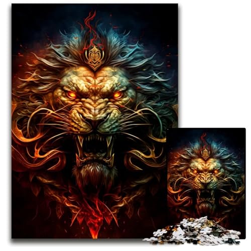 LionJigsaw Puzzles 1000 Teile für Erwachsene Holzpuzzles für Erwachsene anspruchsvolles Denkspiel für Teenager Spaß am Familienspieleabend 1000 Teile (75 x 50 cm) von CXUOSADIP