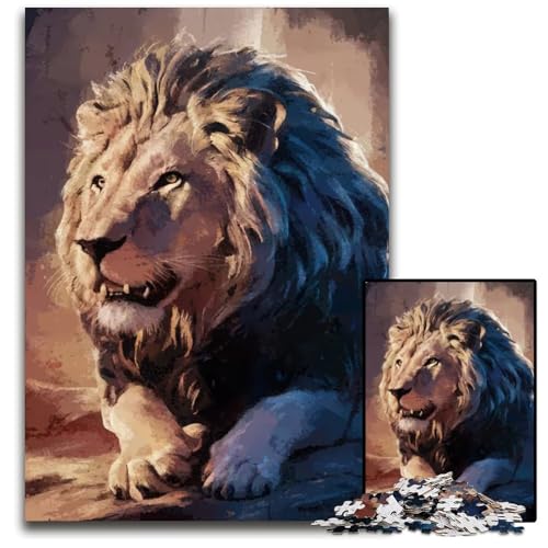 LöwenKunstwerk Puzzle 1000 Teile anspruchsvolle Puzzles interaktives Familienspiel GehirnHerausforderung Lernspielzeug 1000 Teile (75 x 50 cm) von CXUOSADIP