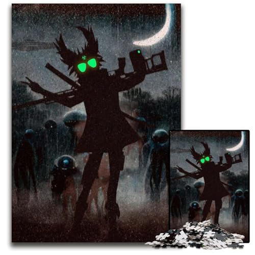 Mädchen und Waffen Puzzle für Erwachsene 1000 Holzpuzzles für Heimdekoration Gehirntraining 1000 Teile (38 x 26 cm) von CXUOSADIP