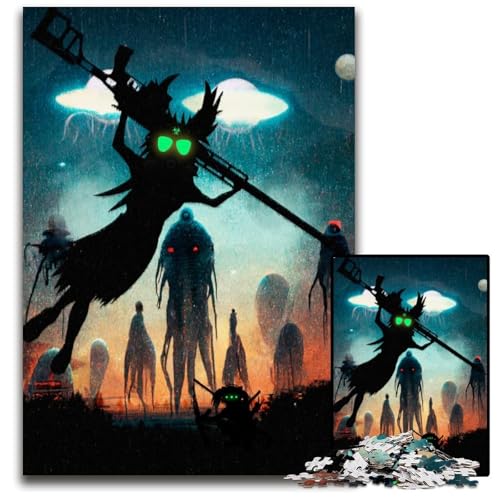 Mädchen und Waffen Puzzle für Erwachsene 1000teiliges Holzpuzzle Eltern Liebhaber Freunde Alter 14 1000 Teile (38 x 26 cm) von CXUOSADIP