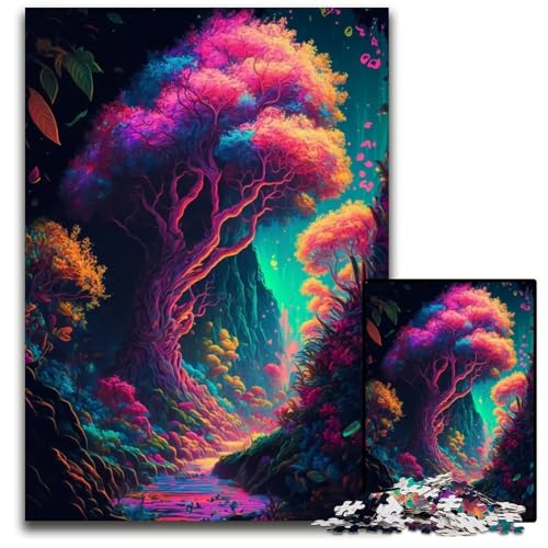 MärchenlandWaldpuzzle 1000 Teile für Erwachsene Papierpuzzle für Erwachsene Heimdekoration 1000 Teile (38 x 26 cm) von CXUOSADIP